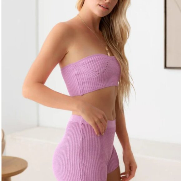 Crop Tube Top & Shorts Knit Set - Picture 10 of 12